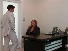 Lovely and sexy secretaty is waiting for her boss